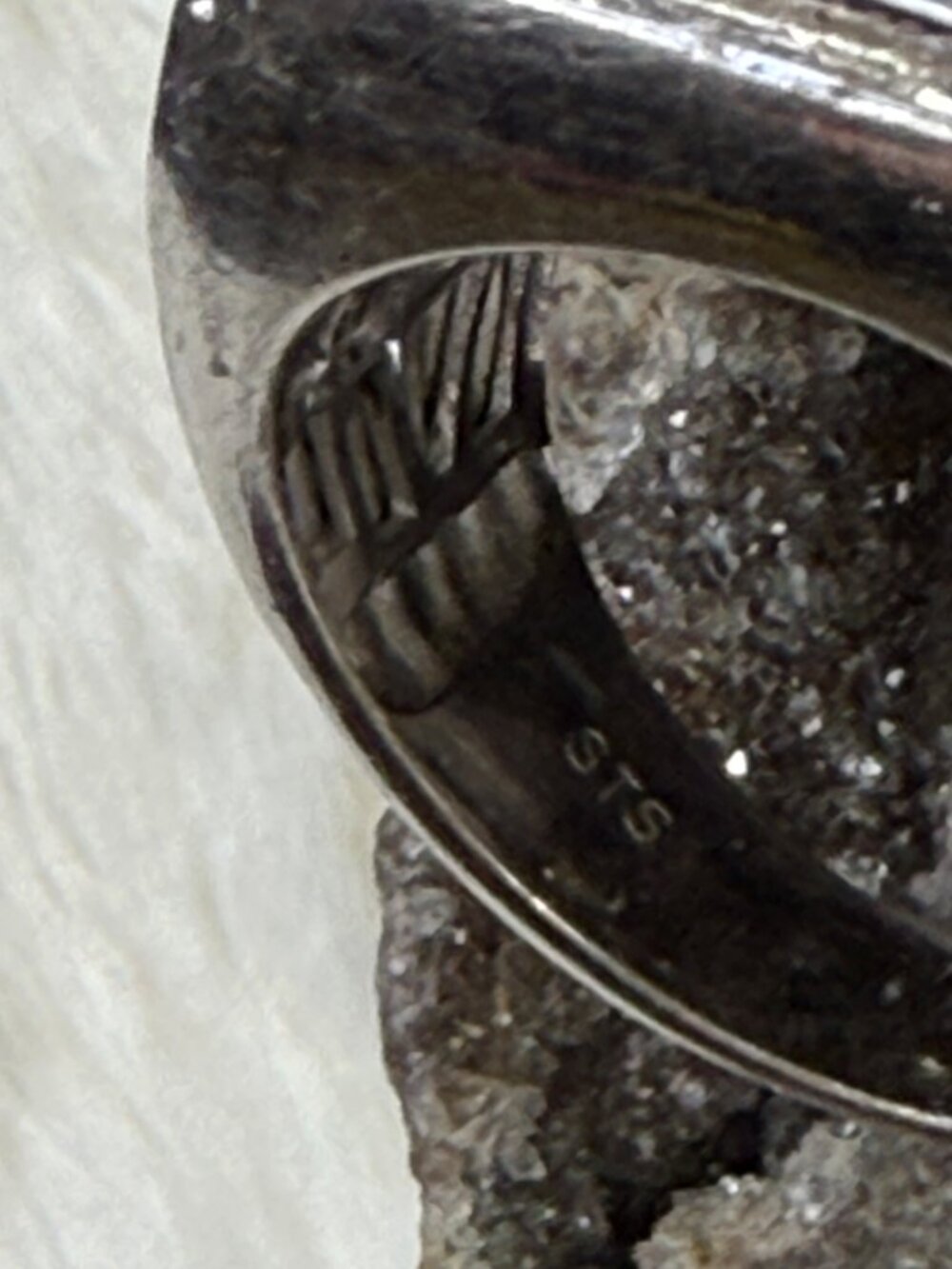 Karis Stainless Steel w/ Multi-Gemstone Silver Tone Ring Size 10.5 - Picture 6 of 12